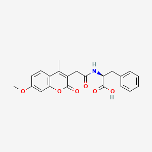 molecular formula C22H21NO6 B11013031 N-[(7-methoxy-4-methyl-2-oxo-2H-chromen-3-yl)acetyl]-L-phenylalanine 