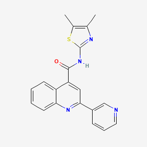 molecular formula C20H16N4OS B11013060 N-[(2Z)-4,5-dimethyl-1,3-thiazol-2(3H)-ylidene]-2-(pyridin-3-yl)quinoline-4-carboxamide 