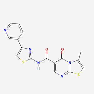 3-methyl-5-oxo-N-[4-(pyridin-3-yl)-1,3-thiazol-2-yl]-5H-[1,3]thiazolo[3,2-a]pyrimidine-6-carboxamide