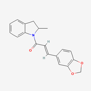 molecular formula C19H17NO3 B11013083 (2E)-3-(1,3-benzodioxol-5-yl)-1-(2-methyl-2,3-dihydro-1H-indol-1-yl)prop-2-en-1-one 