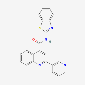 molecular formula C22H14N4OS B11013088 N-[(2Z)-1,3-benzothiazol-2(3H)-ylidene]-2-(pyridin-3-yl)quinoline-4-carboxamide 