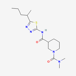 molecular formula C16H27N5O2S B11013092 N~1~,N~1~-dimethyl-N~3~-[5-(pentan-2-yl)-1,3,4-thiadiazol-2-yl]piperidine-1,3-dicarboxamide 