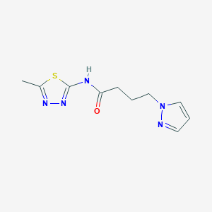 molecular formula C10H13N5OS B11013133 N-(5-methyl-1,3,4-thiadiazol-2-yl)-4-(1H-pyrazol-1-yl)butanamide 