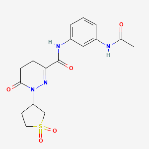 molecular formula C17H20N4O5S B11013140 1-(1,1-dioxo-1lambda6-thiolan-3-yl)-N-(3-acetamidophenyl)-6-oxo-1,4,5,6-tetrahydropyridazine-3-carboxamide 