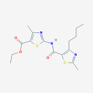 molecular formula C16H21N3O3S2 B11013153 Ethyl 2-{[(4-butyl-2-methyl-1,3-thiazol-5-yl)carbonyl]amino}-4-methyl-1,3-thiazole-5-carboxylate 