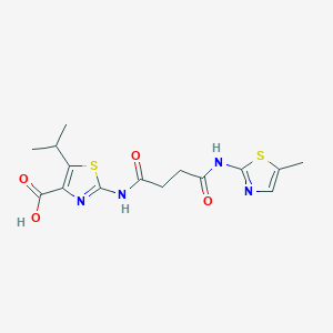 2-({4-[(5-Methyl-1,3-thiazol-2-yl)amino]-4-oxobutanoyl}amino)-5-(propan-2-yl)-1,3-thiazole-4-carboxylic acid