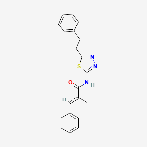 (2E)-2-methyl-3-phenyl-N-[5-(2-phenylethyl)-1,3,4-thiadiazol-2-yl]prop-2-enamide