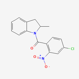 molecular formula C16H13ClN2O3 B11013172 (4-chloro-2-nitrophenyl)(2-methyl-2,3-dihydro-1H-indol-1-yl)methanone 