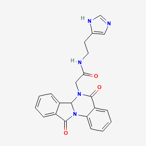 molecular formula C22H19N5O3 B11013182 2-(5,11-dioxo-6a,11-dihydroisoindolo[2,1-a]quinazolin-6(5H)-yl)-N-[2-(1H-imidazol-4-yl)ethyl]acetamide 