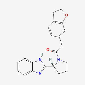 molecular formula C21H21N3O2 B11013195 1-[(2S)-2-(1H-benzimidazol-2-yl)pyrrolidin-1-yl]-2-(2,3-dihydro-1-benzofuran-6-yl)ethanone 