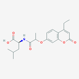 molecular formula C20H25NO6 B11013209 N-{2-[(4-ethyl-2-oxo-2H-chromen-7-yl)oxy]propanoyl}-L-leucine 