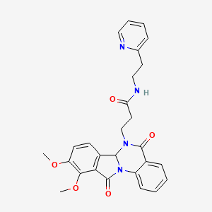 3-(9,10-dimethoxy-5,11-dioxo-6a,11-dihydroisoindolo[2,1-a]quinazolin-6(5H)-yl)-N-[2-(pyridin-2-yl)ethyl]propanamide