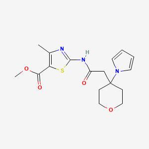 molecular formula C17H21N3O4S B11013223 methyl 4-methyl-2-({[4-(1H-pyrrol-1-yl)tetrahydro-2H-pyran-4-yl]acetyl}amino)-1,3-thiazole-5-carboxylate 