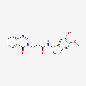 N-(5,6-dimethoxy-2,3-dihydro-1H-inden-1-yl)-3-(4-oxoquinazolin-3(4H)-yl)propanamide