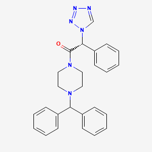 molecular formula C26H26N6O B11013265 (2R)-1-[4-(diphenylmethyl)piperazin-1-yl]-2-phenyl-2-(1H-tetrazol-1-yl)ethanone 