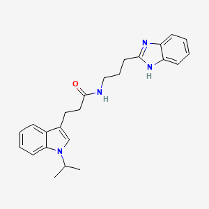 molecular formula C24H28N4O B11013274 N-[3-(1H-benzimidazol-2-yl)propyl]-3-[1-(propan-2-yl)-1H-indol-3-yl]propanamide 