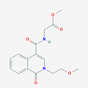 molecular formula C16H18N2O5 B11013289 methyl N-{[2-(2-methoxyethyl)-1-oxo-1,2-dihydroisoquinolin-4-yl]carbonyl}glycinate 