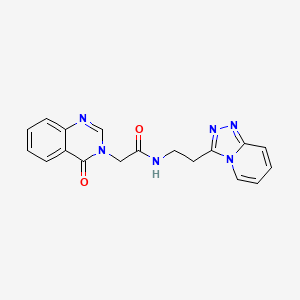 molecular formula C18H16N6O2 B11013306 2-(4-oxoquinazolin-3(4H)-yl)-N-[2-([1,2,4]triazolo[4,3-a]pyridin-3-yl)ethyl]acetamide 