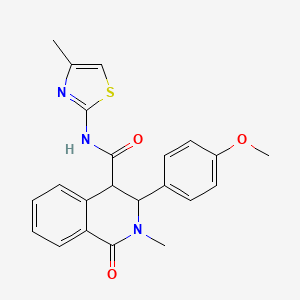 molecular formula C22H21N3O3S B11013309 3-(4-methoxyphenyl)-2-methyl-N-[(2Z)-4-methyl-1,3-thiazol-2(3H)-ylidene]-1-oxo-1,2,3,4-tetrahydroisoquinoline-4-carboxamide 