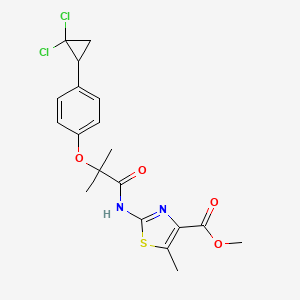 molecular formula C19H20Cl2N2O4S B11013310 Methyl 2-({2-[4-(2,2-dichlorocyclopropyl)phenoxy]-2-methylpropanoyl}amino)-5-methyl-1,3-thiazole-4-carboxylate 