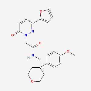 molecular formula C23H25N3O5 B11013312 2-[3-(2-furyl)-6-oxo-1(6H)-pyridazinyl]-N-{[4-(4-methoxyphenyl)tetrahydro-2H-pyran-4-yl]methyl}acetamide 