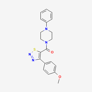 molecular formula C20H20N4O2S B11013322 [4-(4-Methoxyphenyl)-1,2,3-thiadiazol-5-yl](4-phenylpiperazin-1-yl)methanone 