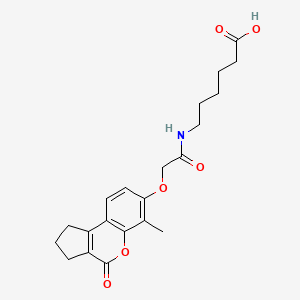 molecular formula C21H25NO6 B11013327 6-({[(6-Methyl-4-oxo-1,2,3,4-tetrahydrocyclopenta[c]chromen-7-yl)oxy]acetyl}amino)hexanoic acid 