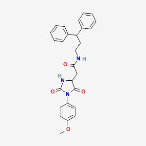 N-(3,3-diphenylpropyl)-2-[1-(4-methoxyphenyl)-2,5-dioxoimidazolidin-4-yl]acetamide