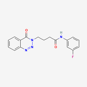 molecular formula C17H15FN4O2 B11013408 N-(3-fluorophenyl)-4-(4-oxo-1,2,3-benzotriazin-3(4H)-yl)butanamide 