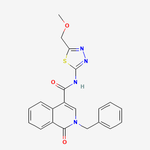 molecular formula C21H18N4O3S B11013424 2-benzyl-N-[5-(methoxymethyl)-1,3,4-thiadiazol-2-yl]-1-oxo-1,2-dihydroisoquinoline-4-carboxamide 