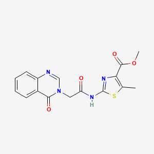 molecular formula C16H14N4O4S B11013435 methyl 5-methyl-2-{[(4-oxoquinazolin-3(4H)-yl)acetyl]amino}-1,3-thiazole-4-carboxylate 