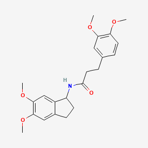 molecular formula C22H27NO5 B11013466 N-(5,6-dimethoxy-2,3-dihydro-1H-inden-1-yl)-3-(3,4-dimethoxyphenyl)propanamide 