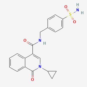 molecular formula C20H19N3O4S B11013469 2-cyclopropyl-1-oxo-N-(4-sulfamoylbenzyl)-1,2-dihydroisoquinoline-4-carboxamide 