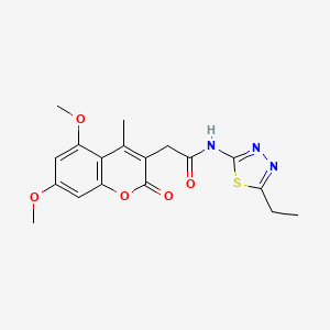 molecular formula C18H19N3O5S B11013494 2-(5,7-dimethoxy-4-methyl-2-oxo-2H-chromen-3-yl)-N-(5-ethyl-1,3,4-thiadiazol-2-yl)acetamide 