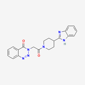 molecular formula C21H20N6O2 B11013495 3-{2-[4-(1H-benzimidazol-2-yl)piperidin-1-yl]-2-oxoethyl}-1,2,3-benzotriazin-4(3H)-one 