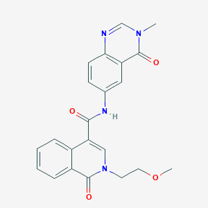 molecular formula C22H20N4O4 B11013501 2-(2-methoxyethyl)-N-(3-methyl-4-oxo-3,4-dihydroquinazolin-6-yl)-1-oxo-1,2-dihydroisoquinoline-4-carboxamide 