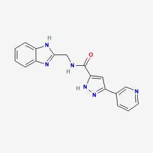 molecular formula C17H14N6O B11013505 N-(1H-benzimidazol-2-ylmethyl)-5-(pyridin-3-yl)-1H-pyrazole-3-carboxamide 