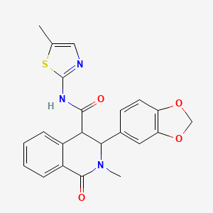 3-(1,3-benzodioxol-5-yl)-2-methyl-N-(5-methyl-1,3-thiazol-2-yl)-1-oxo-1,2,3,4-tetrahydroisoquinoline-4-carboxamide