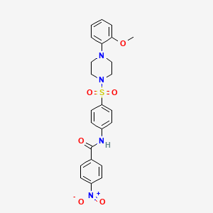 molecular formula C24H24N4O6S B11013535 N-(4-{[4-(2-methoxyphenyl)piperazin-1-yl]sulfonyl}phenyl)-4-nitrobenzamide 