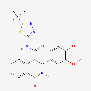 N-[(2Z)-5-tert-butyl-1,3,4-thiadiazol-2(3H)-ylidene]-3-(3,4-dimethoxyphenyl)-2-methyl-1-oxo-1,2,3,4-tetrahydroisoquinoline-4-carboxamide