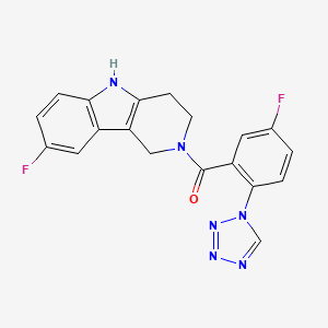 (8-fluoro-1,3,4,5-tetrahydro-2H-pyrido[4,3-b]indol-2-yl)[5-fluoro-2-(1H-tetrazol-1-yl)phenyl]methanone