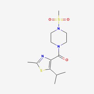 molecular formula C13H21N3O3S2 B11013557 [2-Methyl-5-(propan-2-yl)-1,3-thiazol-4-yl][4-(methylsulfonyl)piperazin-1-yl]methanone 