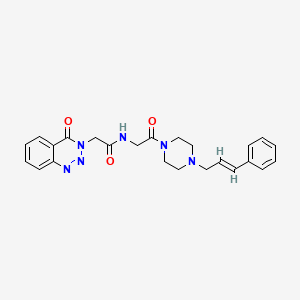 2-(4-oxo-1,2,3-benzotriazin-3(4H)-yl)-N-(2-oxo-2-{4-[(2E)-3-phenylprop-2-en-1-yl]piperazin-1-yl}ethyl)acetamide