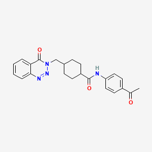 molecular formula C23H24N4O3 B11013564 trans-N-(4-acetylphenyl)-4-[(4-oxo-1,2,3-benzotriazin-3(4H)-yl)methyl]cyclohexanecarboxamide 