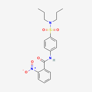 molecular formula C19H23N3O5S B11013567 N-[4-(dipropylsulfamoyl)phenyl]-2-nitrobenzamide 