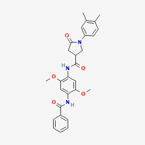 N-{2,5-dimethoxy-4-[(phenylcarbonyl)amino]phenyl}-1-(3,4-dimethylphenyl)-5-oxopyrrolidine-3-carboxamide