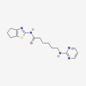 N-(5,6-dihydro-4H-cyclopenta[d]thiazol-2-yl)-6-(pyrimidin-2-ylamino)hexanamide