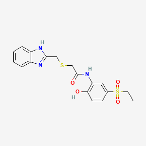 2-[(1H-benzimidazol-2-ylmethyl)sulfanyl]-N-[5-(ethylsulfonyl)-2-hydroxyphenyl]acetamide