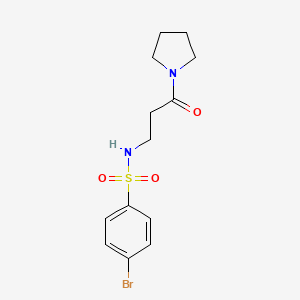 molecular formula C13H17BrN2O3S B11013602 4-bromo-N-[3-oxo-3-(pyrrolidin-1-yl)propyl]benzenesulfonamide 