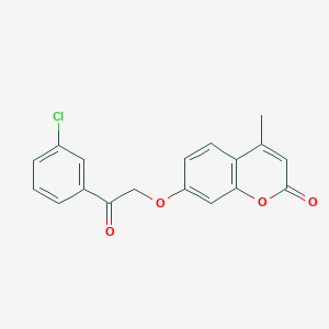 molecular formula C18H13ClO4 B11013609 7-[2-(3-chlorophenyl)-2-oxoethoxy]-4-methyl-2H-chromen-2-one 